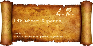 Löwbeer Ruperta névjegykártya